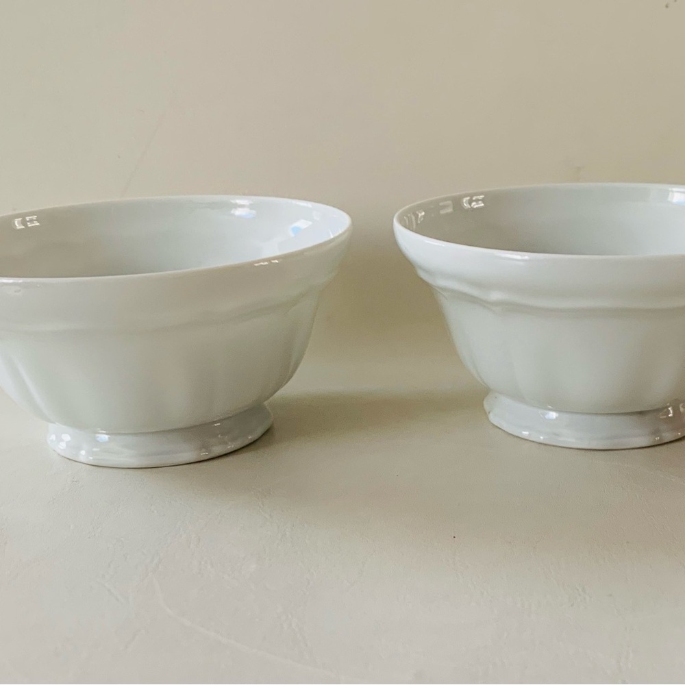 Vintage Limoges Union Limousine France White Cream Soup Cups 2
